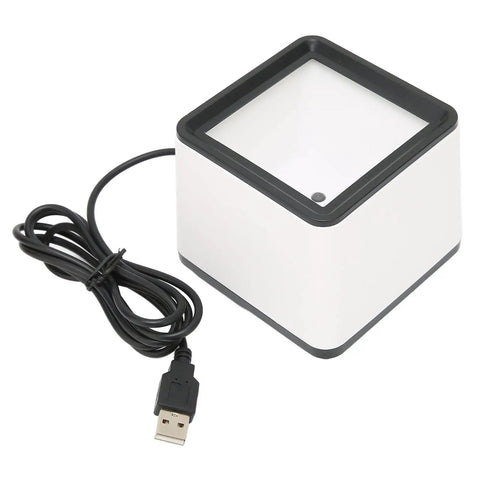 Portable Hands Free Barcode Scanner For Mobile Payments Multifunctional 1D And 2D Decoding Easy Hands Free Scanning White ABS Build