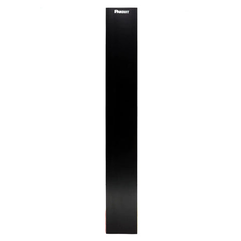 WMPV45E Vertical Cable Management Panel Black Rack Ready for Racks, front view of tall black panel in white background.