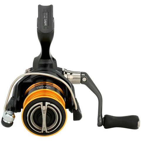 Front view of Sahara 1000 FJ Spinning Reels with HAGANE gear, SilentDrive, Propulsion Line Management, G Free Body