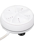 Compact Portable Mini Washing Machine With Turbine Tech For Clothes And Dishes Featuring Remote Control And Four Speeds close-up of turbine spinner.