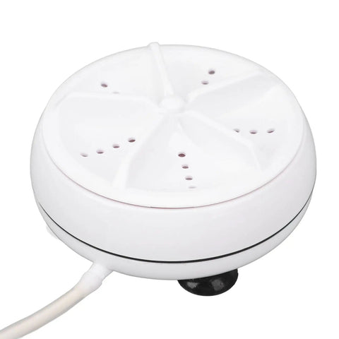 Compact Portable Mini Washing Machine With Turbine Tech For Clothes And Dishes Featuring Remote Control And Four Speeds close-up of turbine spinner.