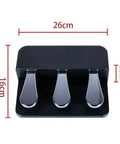 Dimensions of Three Pedal Sostenuto Sustain Pedal Board For MIDI Controllers And Digital Pianos, Silent Soft Action