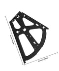 Two Pack Heavy Duty Black Iron Cabinet Hinges With Flip Design For Smooth Operation, shown with dimensions on a white background.