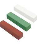 Three Pack All In One Buffing Polishing Compounds Kit With Green Fine White Medium Red Coarse 12 Oz Each For Metal Polishing And Mirror Finish