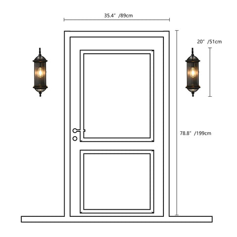 Copper Outdoor Wall Light 20 Inch Oil Rubbed Bronze Anti Rust Exterior Lantern Waterproof Wall Mount Porch Light for Doorway