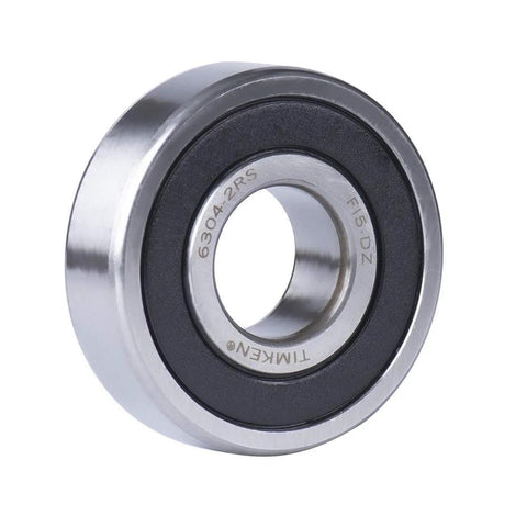 Close-up Timken 6304-2RS double rubber-sealed ball bearing, 20x52x15 mm.