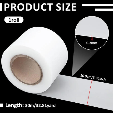 Heavy Duty Press Brake Urethane Film For Die Protection And Guarding, 30m Long By 3.94in Wide, 0.3mm Thick roll on black