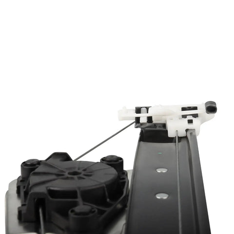 Close-up of Rear Driver Side Power Window Regulator Assembly Without Motor for BMW E90 E91 2006-2012 showing cable and track details