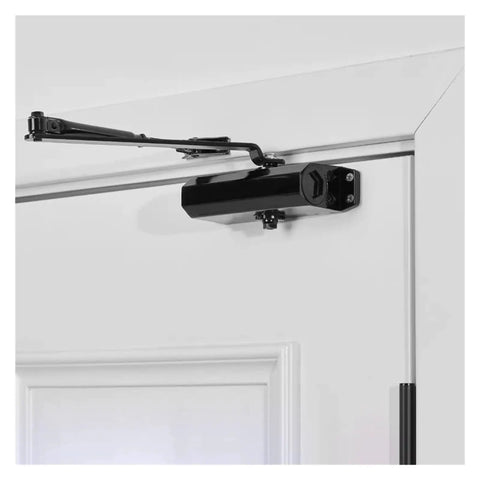 Heavy Duty Hydraulic Door Closer With Adjustable Speed For A Smooth Quiet Soft Close 25 Kg To 80 Kg Capacity installed on door frame