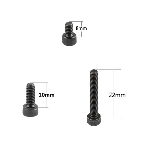 Straight Up Tough M4 Hex Screw Kit With 8mm 10mm And 22mm Sizes For Camera Rigs And Light Stands Featuring Durable Iron Material, three sized bolts.