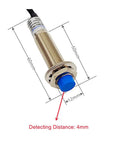 Inductive Proximity Sensor 12mm 4mm Sensing Range 6 To 36V DC 3 Wire NPN NC Normally Closed Switch LJ12A3 4 Z AX