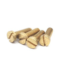Premium Solid Brass Slotted Cheese Head Machine Screws Din84 Standard Corrosion Resistant Hardware Fasteners in gold color stack.