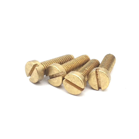 Premium Solid Brass Slotted Cheese Head Machine Screws Din84 Standard Corrosion Resistant Hardware Fasteners in gold color stack.