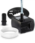 Ultra Quiet 5W Submersible Water Pump, 105 GPH, 4.76 Ft Power Cord, Dual Nozzles, 2.8 Ft Lift, Mini Fountain Pump with Accessories