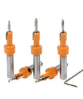 Badass 4x8mm Countersink Drill Bit For Woodworkers Quick Flush Hole Opener tools with orange and metal bits for woodworking projects.
