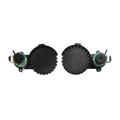 Robot Vacuum Cleaner Wheel Motor Replacement Part For M210 M213 Right Wheel, two wheels with motors and rubber treads, front view