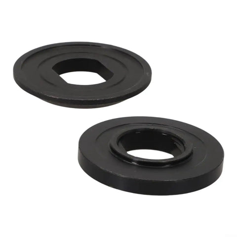 2 Piece Metal Flange Washer Set 224409-4 Outer and 224412-5 Inner for Circular Saws shown in black metal