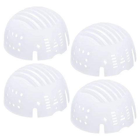4 Pack PE Lined Bump Cap Inserts, Lightweight Universal Head Protection, White, Fits 58 to 62 cm Heads