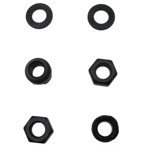 Heavy Duty 175mm Three Eighths Inch Bike Axle For Rear Hub Replacement 26 TPI Conical Lock Nut Washer Kit Black Steel Shaft