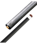 Premium Aviation Carbon Fiber Pool Cue Single Shaft Kit with visible seamless butt joint and 3/8 x 8 pin connection.