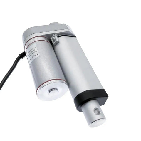 Heavy Duty DC Linear Actuator 12V 1200N With 100mm 50mm Or 30mm Stroke For Window And Automation Industrial Grade Beefed Up Durable And High Quality White Finish Great For DIY Projects And Robotic Setups, side view