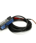 Keyence FS2-60 Fiber Optic Amplifier Sensor with long cable, pro-grade long-distance detection, red LED, 8-turn sensitivity trim
