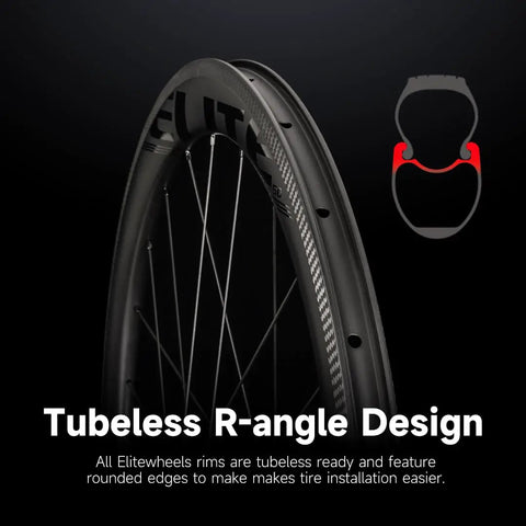 700C Carbon Road Bike Wheelset Tubeless Ready 50mm Depth 28mm Width UD Matte Finish With U Shaped Wind Breaking Profile And CNC Drilled