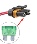 Six Pack Inline Fuse Holders 30 Amp Waterproof Blade Fuse Holder with Cover for vehicles and heavy duty systems, 12 AWG wire