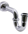 Traditional Pedestal Lavatory Kit With Cross Handles In Polished Chrome For A Clean No Fuss Bathroom Upgrade Includes Compression Angle Stops Adapters Bullnose Risers Sure Grip Flanges And All Necessary Hardware showing polished chrome P-trap