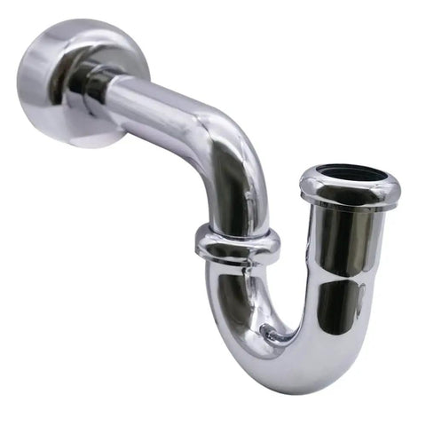 Traditional Pedestal Lavatory Kit With Cross Handles In Polished Chrome For A Clean No Fuss Bathroom Upgrade Includes Compression Angle Stops Adapters Bullnose Risers Sure Grip Flanges And All Necessary Hardware showing polished chrome P-trap