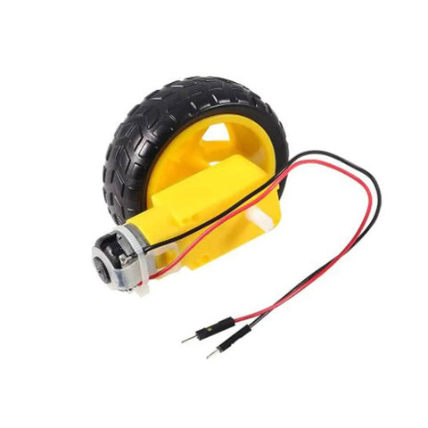 Four Pack TT Motors With 1 To 48 Gearbox Dual Shaft, 3 To 6V, 200 RPM, Wheel Kit For Arduino DIY Smart Car Robots side view