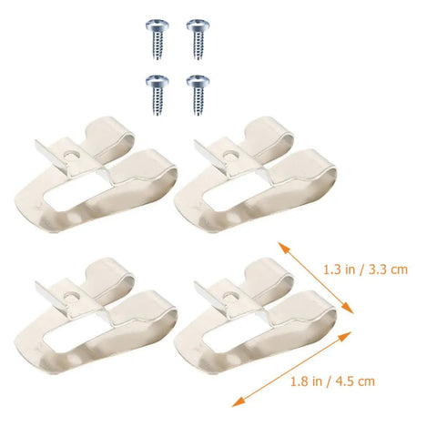 Heavy Duty Steel Belt Clip Hooks For Drill Drivers With Screws Rugged Tool Belt Clips For Secure On Site Tool Carry Rust Resistant Durable Replacement Clips That Stand Up To Tough Worksites, 4-pack, 1.8 x 1.3 in
