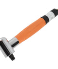 Lightweight Pneumatic Pencil Die Grinder Right Angle 90 Degrees Air Powered High Velocity Double Bearing Precision Grinder And Polisher Zero Drama Snappy Action with orange handle and chrome head.