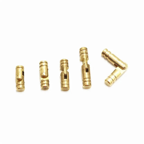 10-Piece Concealed Barrel Hinges For Wooden Cases, Hidden Invisible Copper Hardware, 4mm By 25mm, Pure Copper Furniture Hinges Set For Jewelry Boxes And Cabinets, Durable, Easy Install, Slick Vintage Style.