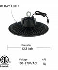 Warm White 2700K LED High Bay Light 150W Full Spectrum UFO Shop Light Workhorse for Factory and Warehouse 98 CRI