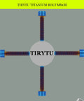 Ultra Light Grade 6 Titanium M6x30 Socket Head Cap Screws In Sleek Burnt Blue arranged in a cross formation.