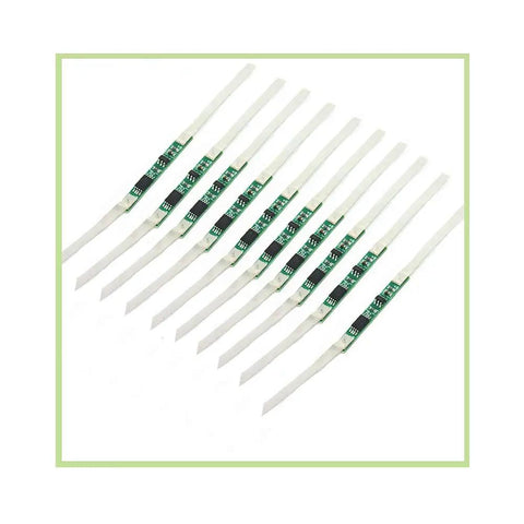 Hella Reliable Ten Pack Of Three Amp BMS Boards For One Series Three Point Seven Volt Lithium Cells in close view.