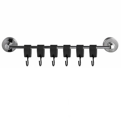 Leather S Hooks With PU Leather Coat 3 Pack Multifunctional S Hooks For Hanging Clothes Outdoor Camping Kitchen Durable Metal Hooks Black