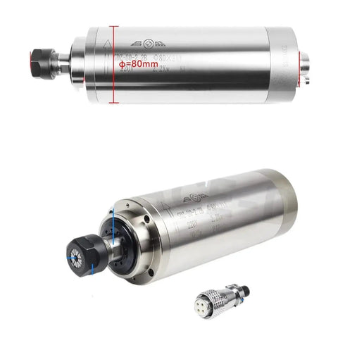 All-In-One CNC Water Cooled Spindle Kit 2.2KW 220V And 110V With Inverter Clamp ER20 Collets 24000RPM 80x213mm 400Hz