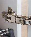 Decorative Hinge Head Topper Set Of 6 Magnetic Mushroom Hinge Heads For Doors And Cabinets on cabinet hinge close-up.