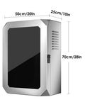 Rock Solid Outdoor EV Charger Lock Box Featuring Hella Reliable Tempered Glass Viewport, stainless steel, dimensions 50cmx25cmx70cm.