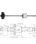 Top Tier 5mm Lead SFU2005 Rolled Ball Screw Kit With Machined Ends Includes RM2005 Nut BK15 BF15 Supports Plus Coupler For Solid CNC Machines At 950mm Length, ball screw with BK15 and BF15 supports