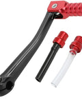 CNC Aluminum Folding Gear Shift Lever For 50cc To 160cc Pit Bikes, Adjustable Angle, 152mm Length with fuel hoses