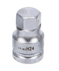 Rock Solid 9 Pcs Heavy Duty Impact Hex Bit Socket Set With 3 4 Inch Drive, Features Cr Mo Steel Build For Big Jobs Like H14 To H24 Size Allen And M16 M18 Spline Bits That Save Your Tools During Tough Repairs H24 Cr-Mo impact hex bit socket
