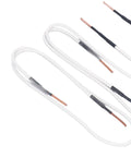 Heavy Duty 10 Piece Induction Heater Coils Kit With Thick Brass Core showing white insulated wires with copper ends for auto mechanic use.