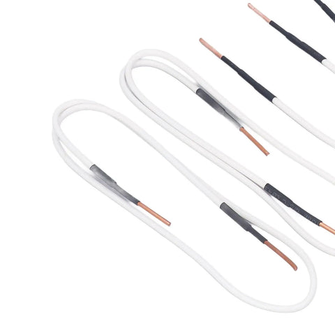 Heavy Duty 10 Piece Induction Heater Coils Kit With Thick Brass Core showing white insulated wires with copper ends for auto mechanic use.