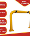 4 Pack Built Tough High Profile Steel Machine Guard Rails 36x48 Floor Mounted Yellow Powder Coat With Black Visibility Stripes Bolt On Safety Barrier For Warehouses And Parking Areas