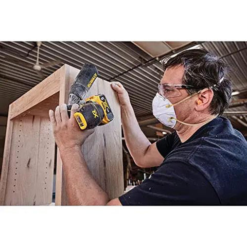Person using 20V Max Brushless Orbital Sander Tool Only With Variable Speed Control 8000 To 12000 OPM Low Profile Body on wood surface