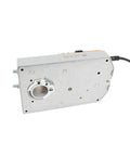 Rock Solid 40Nm 24V AC DC Damper Actuator featuring plug and play wiring for HVAC systems, shown from the rear with cable.