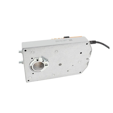 Rock Solid 40Nm 24V AC DC Damper Actuator featuring plug and play wiring for HVAC systems, shown from the rear with cable.